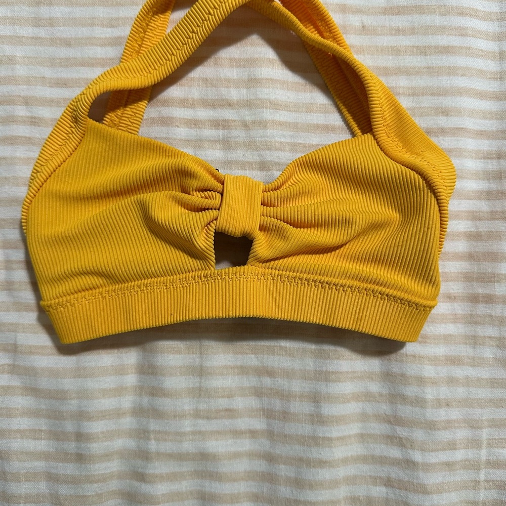 Five Dancewear Rib Bow Bra- Sunflower